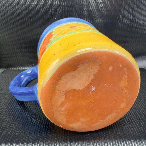 Hand Made RedWare Pottery Coffee Mug Cup With Daisy Flowers Hand Crafted Mug Cup - Picture 5 of 11